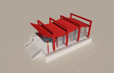 地铁站出入口建筑造型3D模型