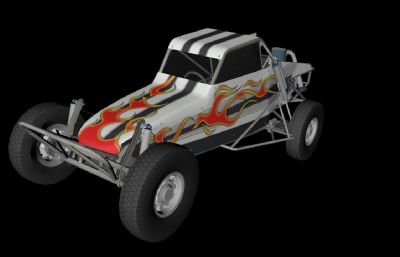 四驱越野车3D模型,OBJ格式