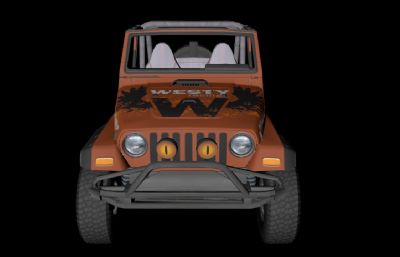 西部赛车越野车3D模型,OBJ格式