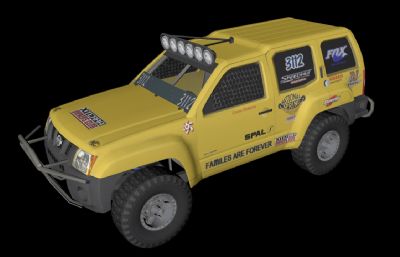 尼桑加长版沙漠越野车3D模型,OBJ格式