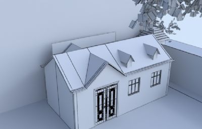 防腐木小房子,木屋3D模型