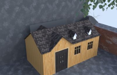 防腐木小房子,木屋3D模型