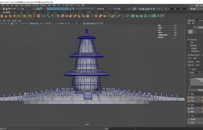 maya天坛模型