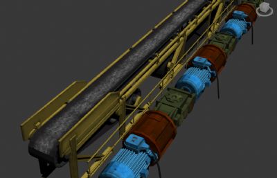 煤矿矿井井下皮带运输机3D模型
