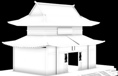 寺庙3D模型白模
