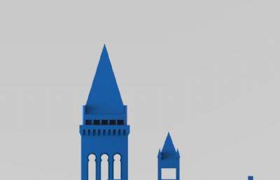 可打印的小教堂建筑模型