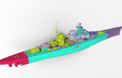 架空号战列舰3D模型,obj格式