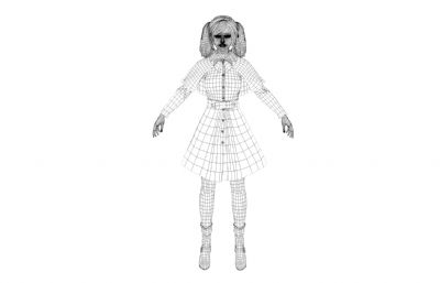 新年小女孩,卡通圣诞美女,少女UE模型,有骨骼有蒙皮(网盘下载)