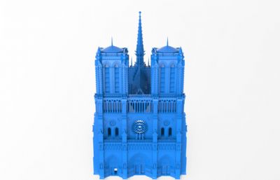 巴黎圣母院大教堂模型,可打印