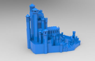 权利游戏里的某个城堡城镇STL模型