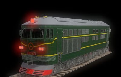东风内燃火车头,内燃机车头3D模型,OBJ格式