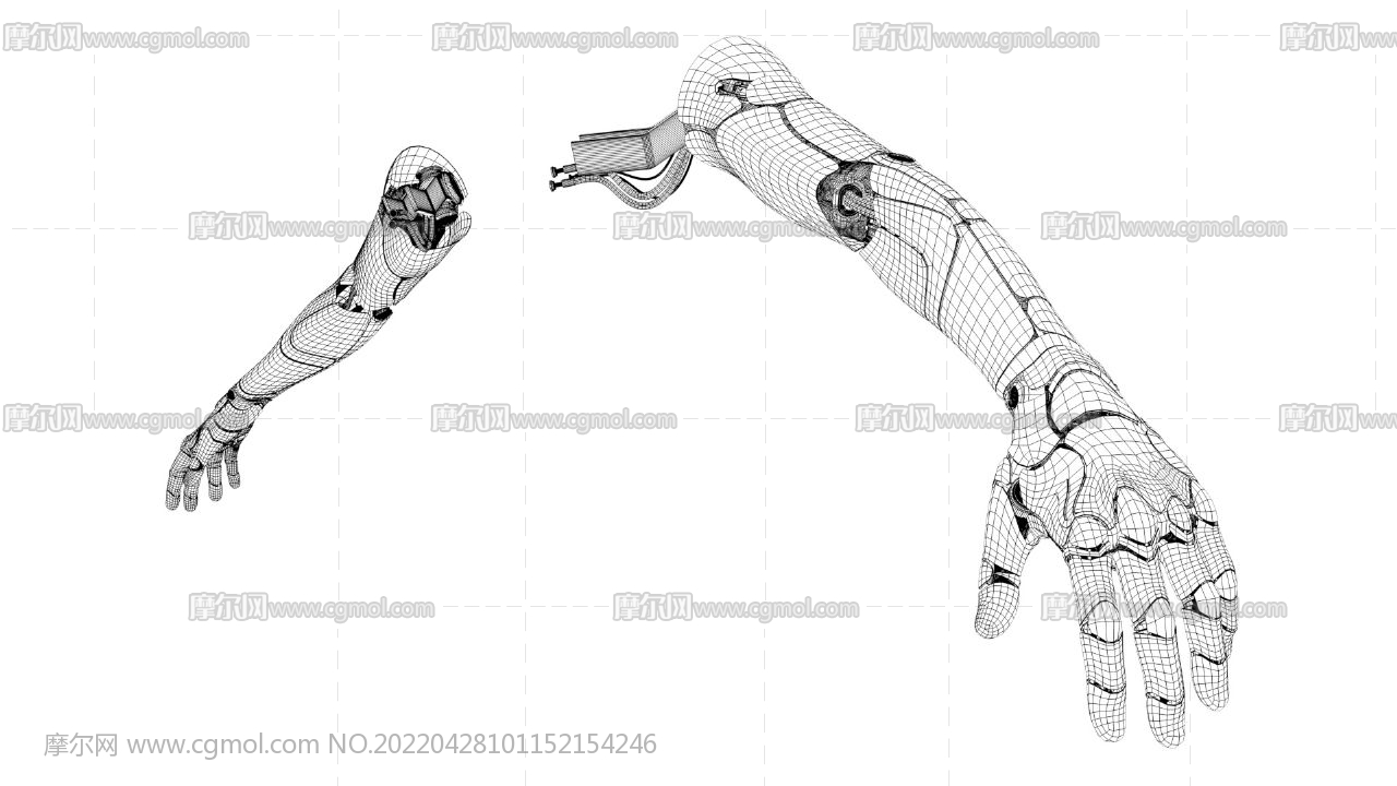 机械手臂模型（二）【有绑定】(网盘下载)