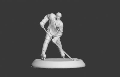 冰球运动员3D模型素模