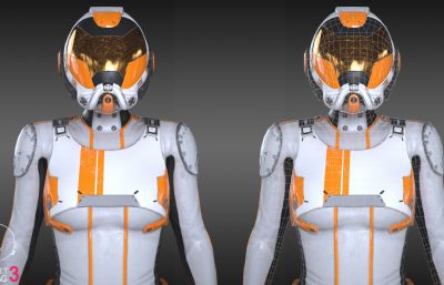五套女性科幻套装,宇航员太空服模型(网盘下载)