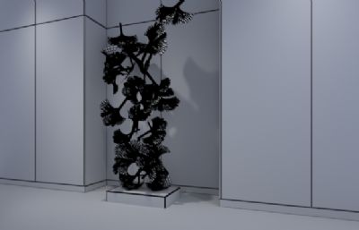 银杏树叶雕塑3D模型