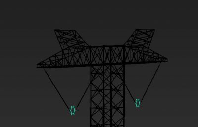 输电线路杆塔,猫头型电塔模型,MAX,FBX,OBJ等格式素模