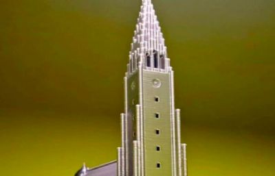冰岛灰色教堂模型源文件,STL格式
