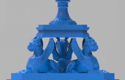 三龙顶杯雕塑模型,可打印