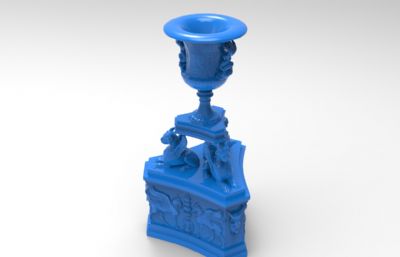 三龙顶杯雕塑模型,可打印