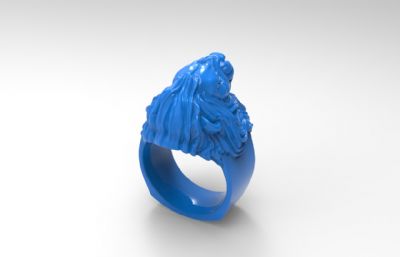 狮头指环,狮头戒指模型,可打印