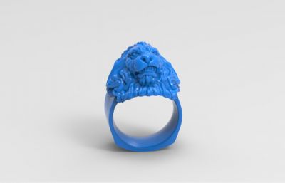 狮头指环,狮头戒指模型,可打印