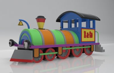 卡通火车头玩具模型,C4D,FBX,3DS,OBJ等格式