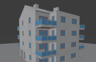 三层小洋楼模型,blend,fbx,obj等格式