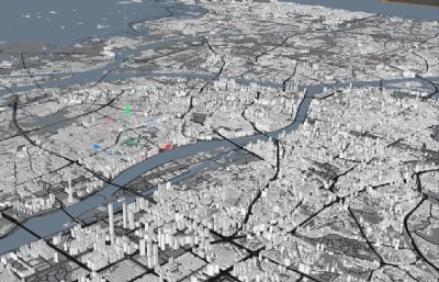 广州城城市模型C4D模型