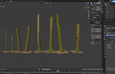 山毛榉树干,树干,木头,4K贴图