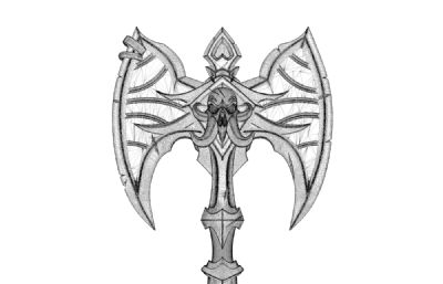 斧头,宝剑,战锤武器道具组合模型,可打印(网盘下载)