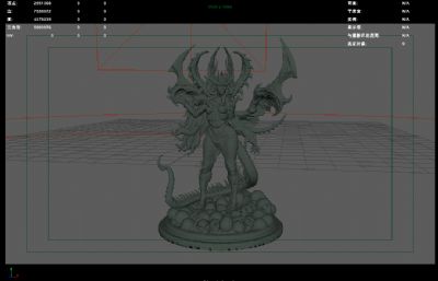 恶魔女巫,恶魔雕像模型,可打印(网盘下载)