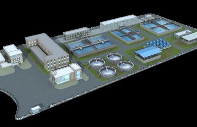 污水处理厂,厂区水处理工业建筑
