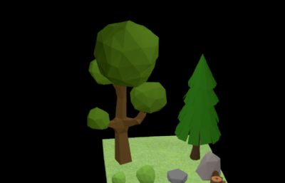 低面森林场景maya模型