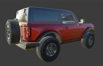 2021款福特进口Bronco越野车模型,C4D,blend,max,fbx,obj,stl多种格式(网盘下载)