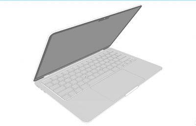 MacBook Air M2苹果2022笔记本电脑3D模型