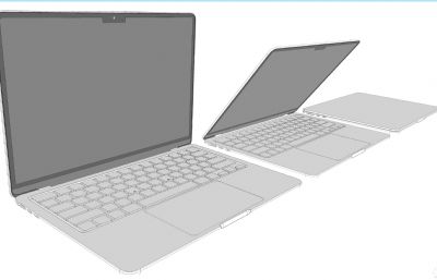 MacBook Air M2苹果2022笔记本电脑3D模型