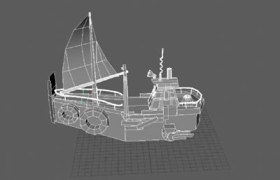 小船,帆船maya模型