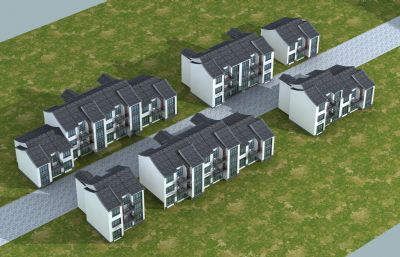 中式别墅,中式农村住宅3D模型