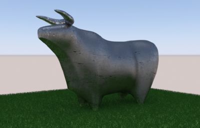 铁牛,金属牛雕塑模型