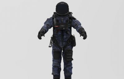 多款宇航员的宇航服展示模型,有贴图(网盘下载)