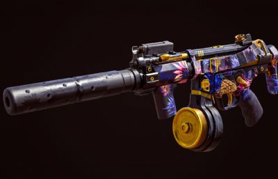 MP5 Subtropic冲锋枪游戏道具blender模型