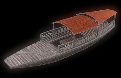 民用渔船,乌篷船,木船OBJ模型