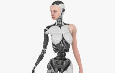 半机械女孩,半机器人,女机器人ue模型(网盘下载)