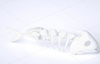 鱼骨化石C4D模型,Octane渲染
