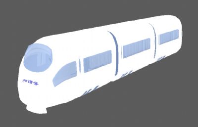 高铁,卡通风格和谐号动车OBJ模型
