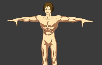 扎帕,卡通肌肉男人物blender模型