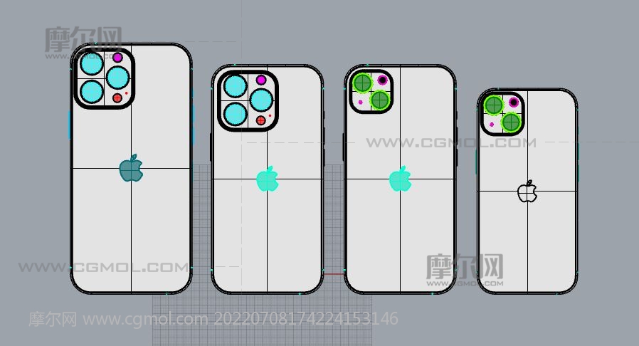 iPhone 13全部款手机模型(ks+stp素模源文件),keyshot10渲染