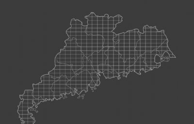 广东省地图blend三维模型