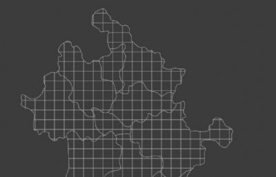 安徽省地图三维模型,blend,fbx,obj格式,可拆分市级