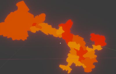 甘肃省地图三维模型,可拆分
